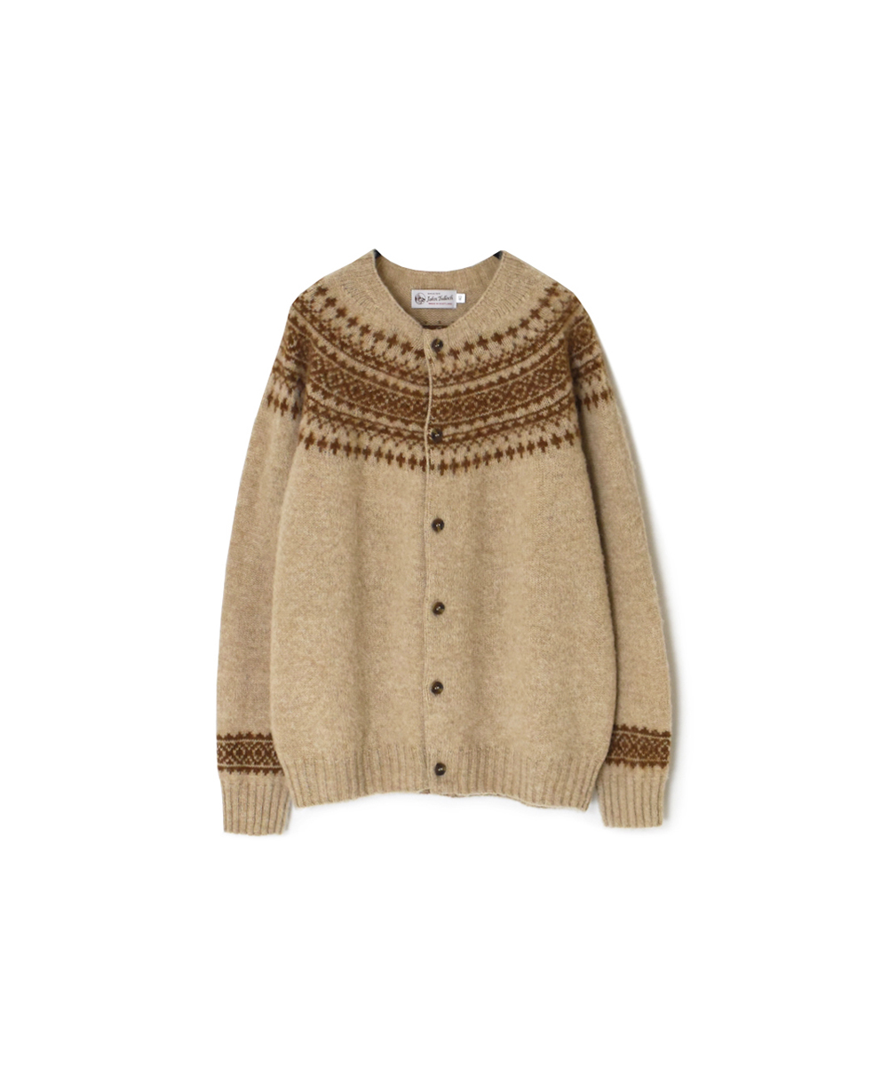 NJT1761 (ニット)  SHETLAND WOOL NORDIC HEAVY BRUSH CREW NECK CARDIGAN