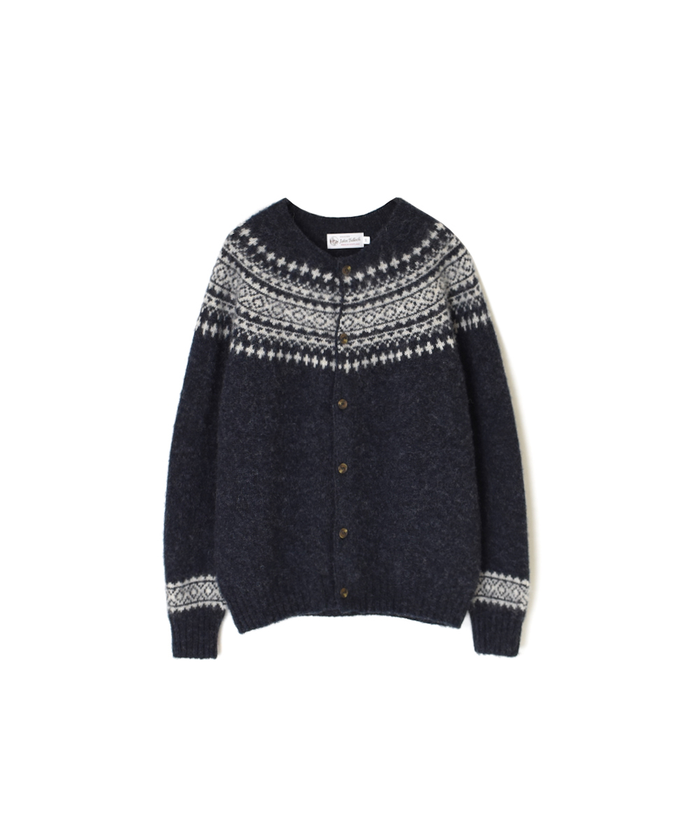 NJT1761 (ニット)  SHETLAND WOOL NORDIC HEAVY BRUSH CREW NECK CARDIGAN