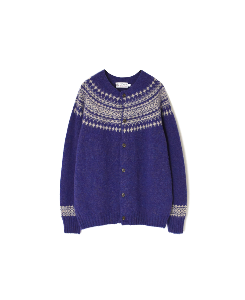 NJT1761 (ニット)  SHETLAND WOOL NORDIC HEAVY BRUSH CREW NECK CARDIGAN