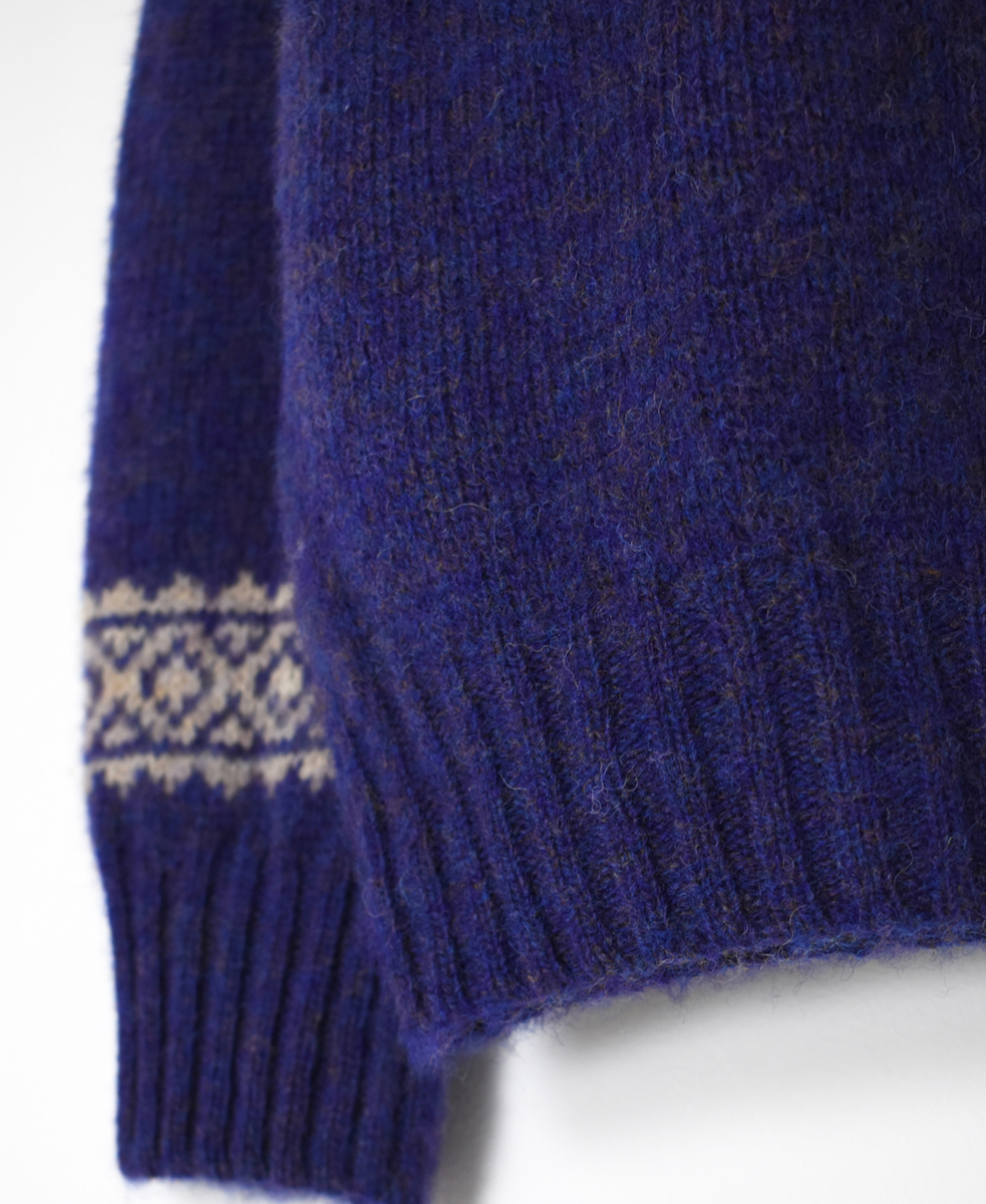 NJT1761 (ニット)  SHETLAND WOOL NORDIC HEAVY BRUSH CREW NECK CARDIGAN