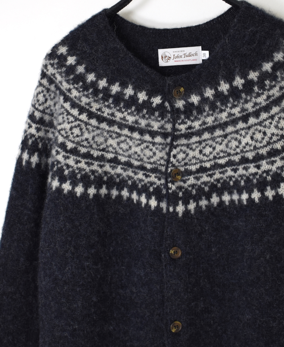 NJT1761 (ニット)  SHETLAND WOOL NORDIC HEAVY BRUSH CREW NECK CARDIGAN