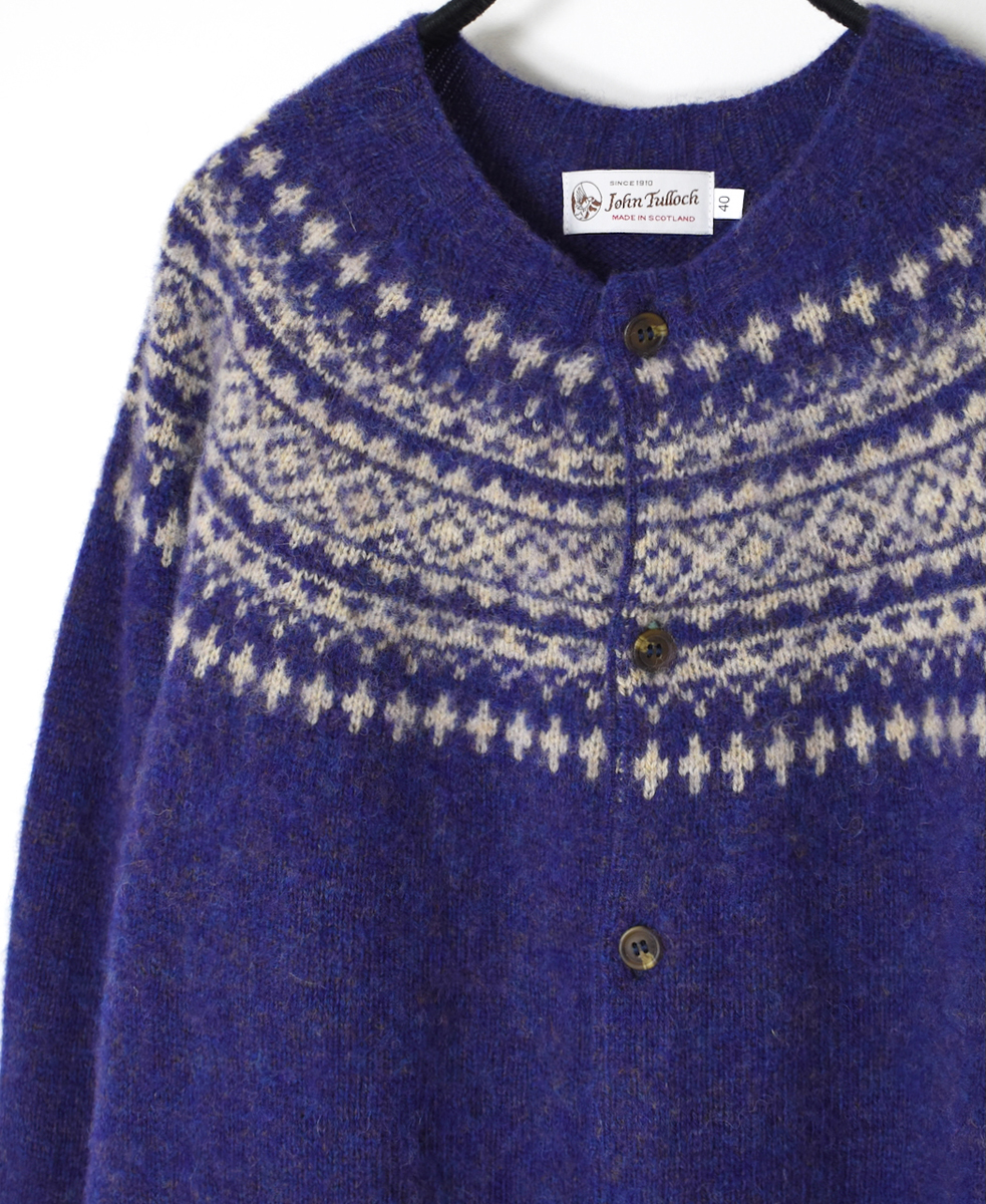 NJT1761 (ニット)  SHETLAND WOOL NORDIC HEAVY BRUSH CREW NECK CARDIGAN
