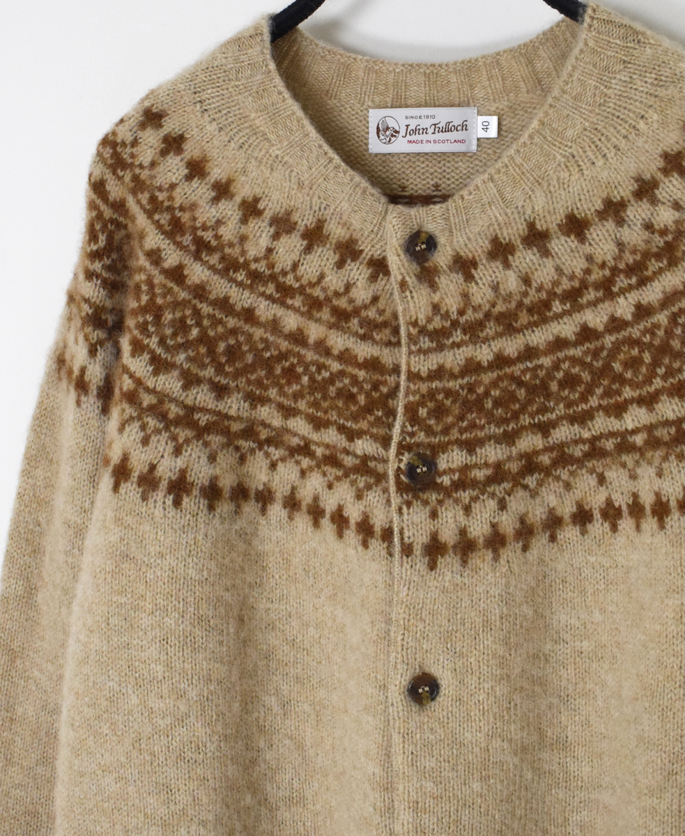 NJT1761 (ニット)  SHETLAND WOOL NORDIC HEAVY BRUSH CREW NECK CARDIGAN