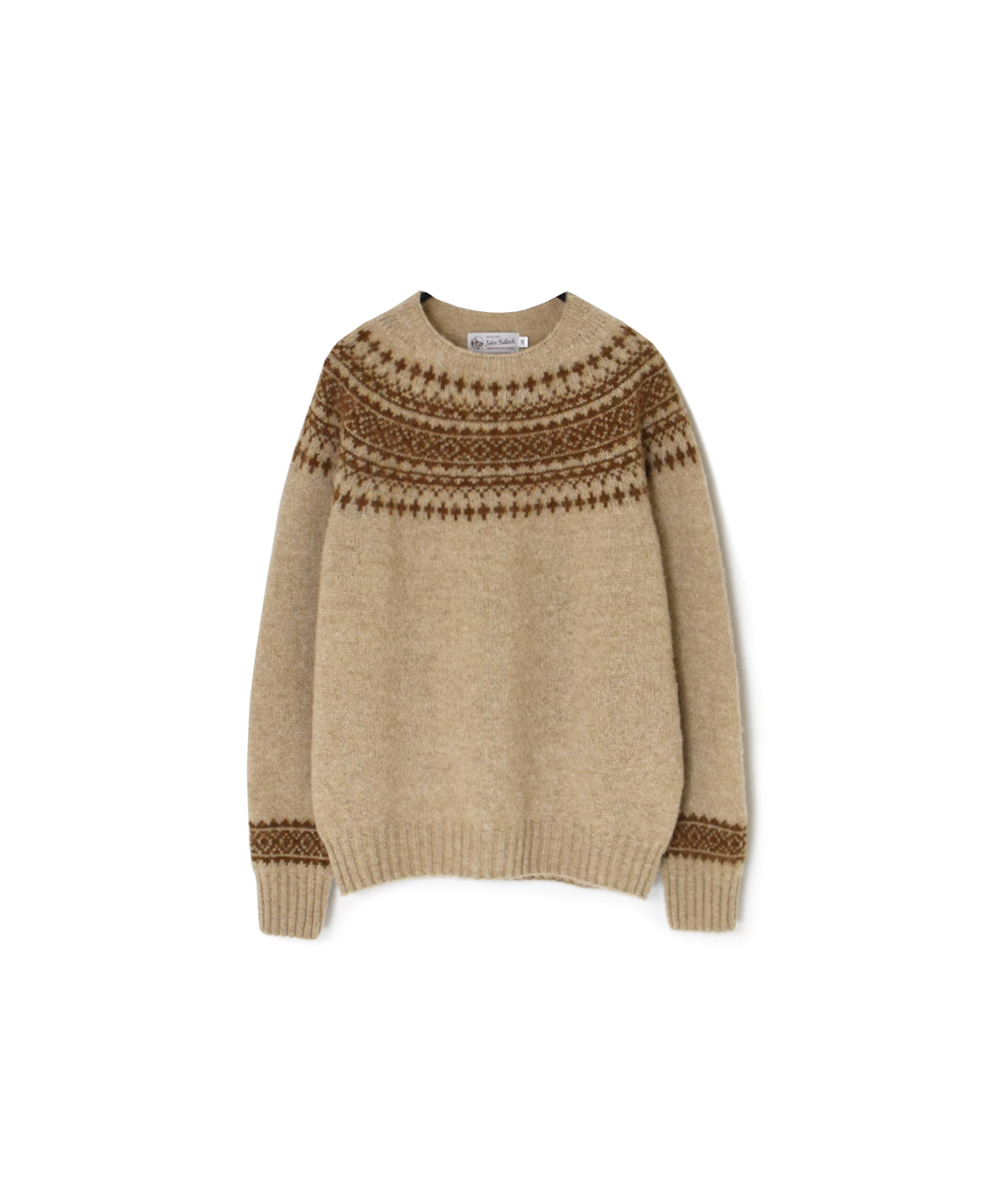 NJT1661(ニット) SHETLAND WOOL NORDIC HEAVY BRUSH CREW-NECK PULLOVER