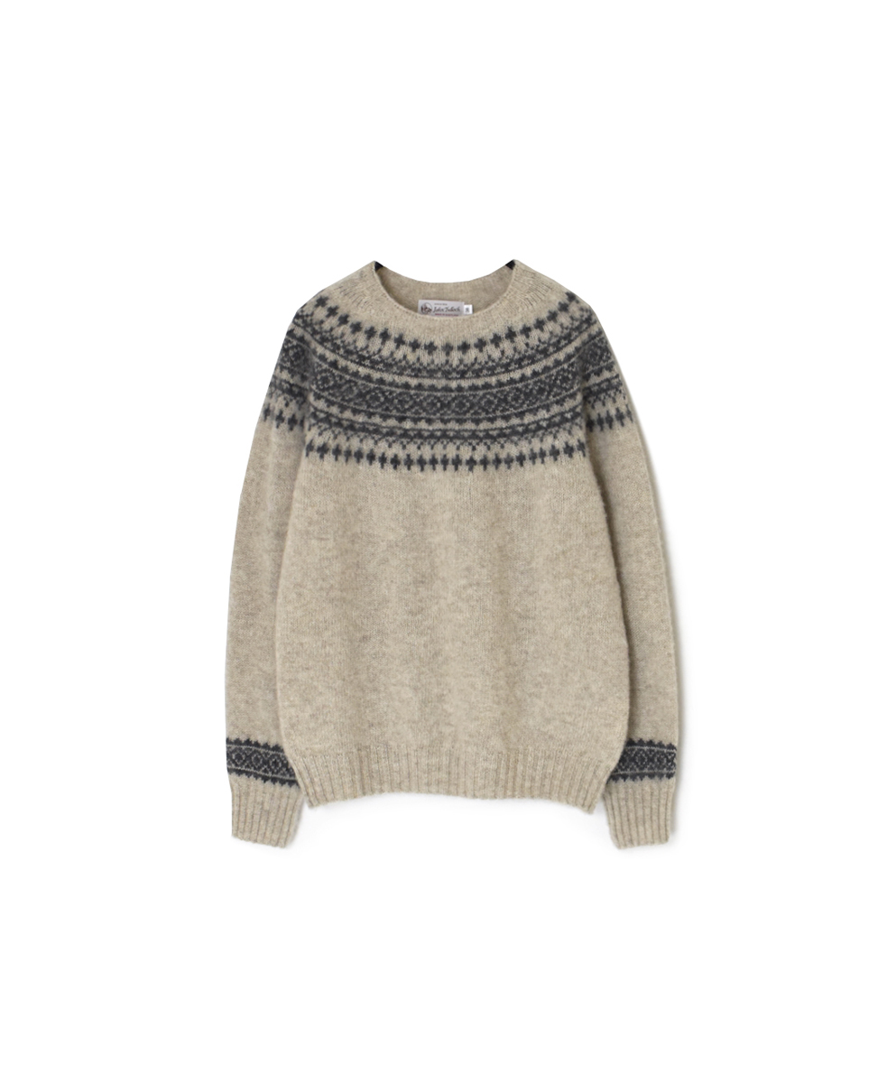 NJT1661(ニット) SHETLAND WOOL NORDIC HEAVY BRUSH CREW-NECK PULLOVER