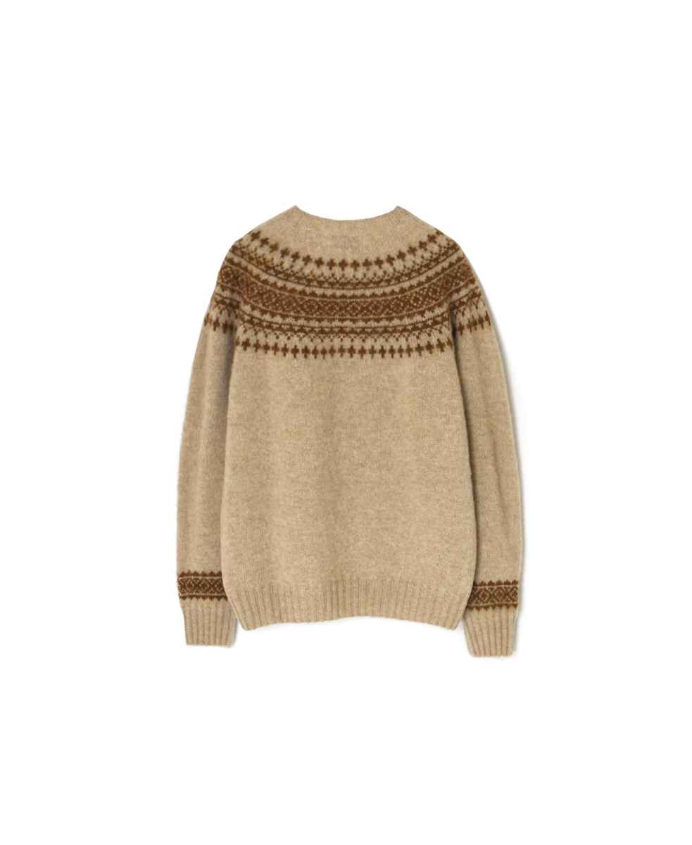NJT1661(ニット) SHETLAND WOOL NORDIC HEAVY BRUSH CREW-NECK PULLOVER