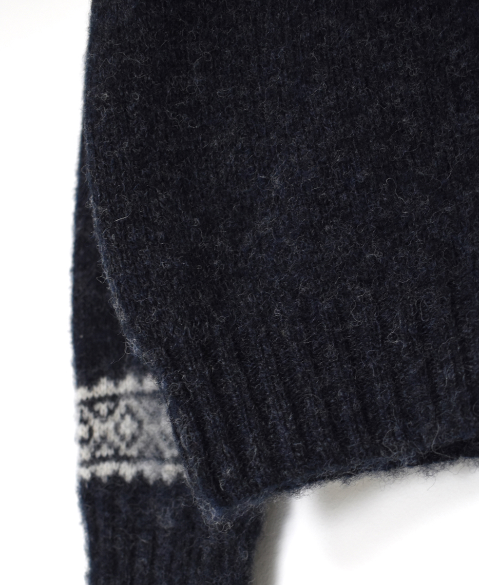 NJT1661(ニット) SHETLAND WOOL NORDIC HEAVY BRUSH CREW-NECK PULLOVER