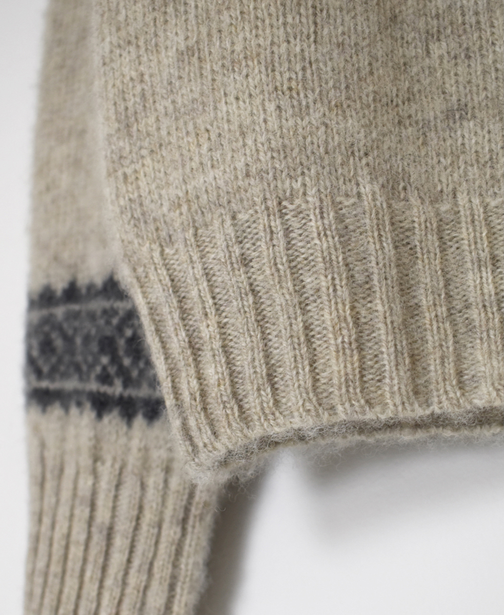 NJT1661(ニット) SHETLAND WOOL NORDIC HEAVY BRUSH CREW-NECK PULLOVER