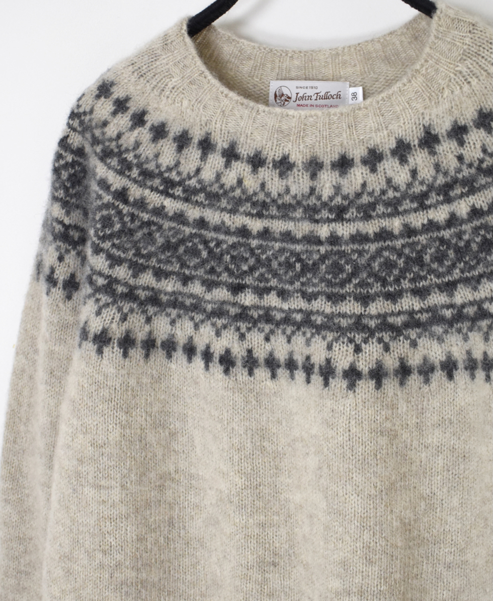 NJT1661(ニット) SHETLAND WOOL NORDIC HEAVY BRUSH CREW-NECK PULLOVER