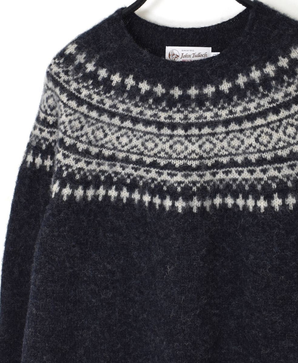 NJT1661(ニット) SHETLAND WOOL NORDIC HEAVY BRUSH CREW-NECK PULLOVER