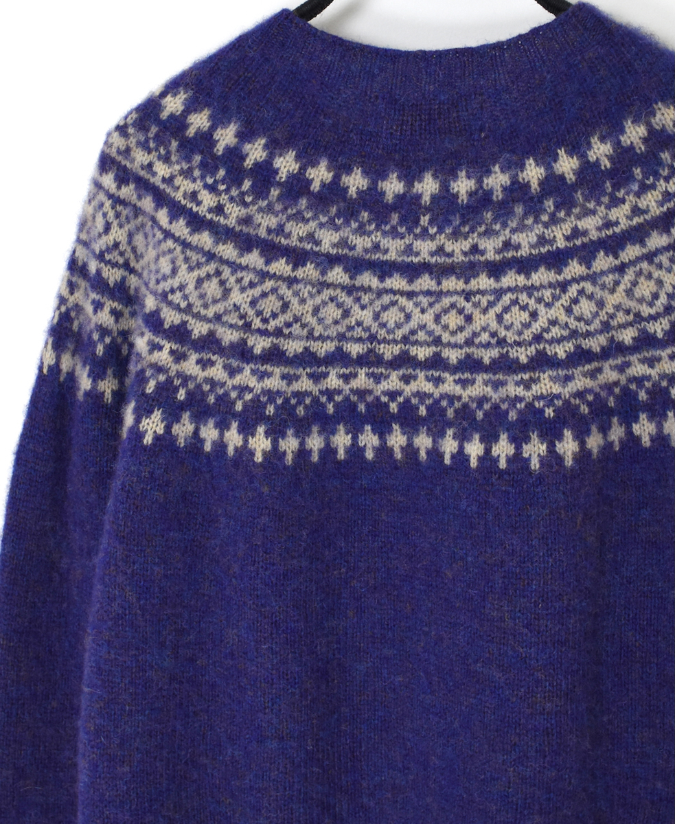 NJT1661(ニット) SHETLAND WOOL NORDIC HEAVY BRUSH CREW-NECK PULLOVER