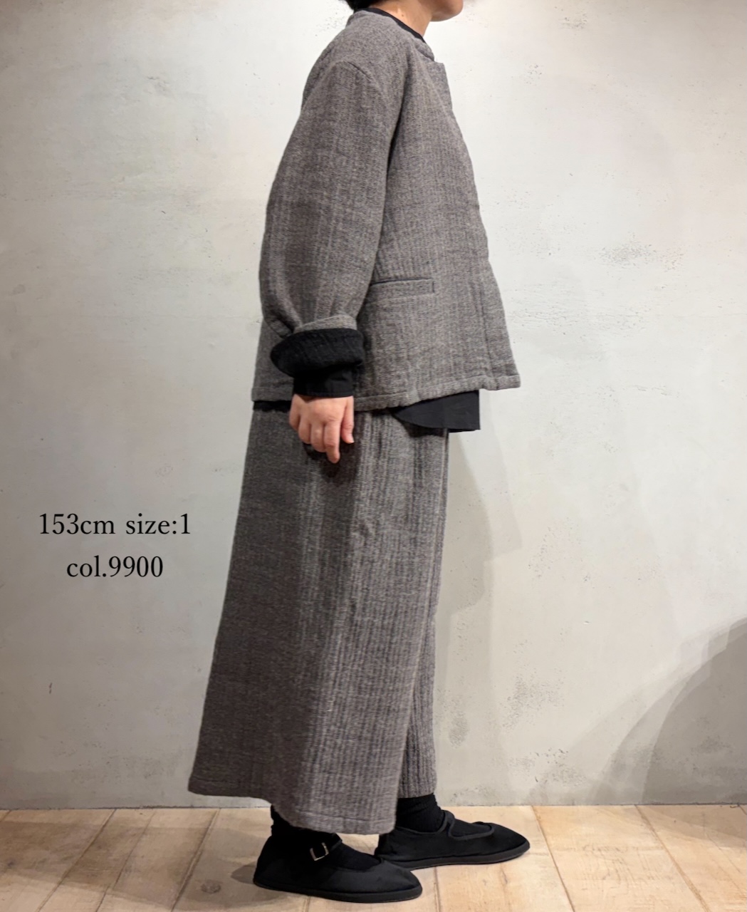 NMDS25612(キュロット) WOOL COTTON HERRINGBONE CULLOTES