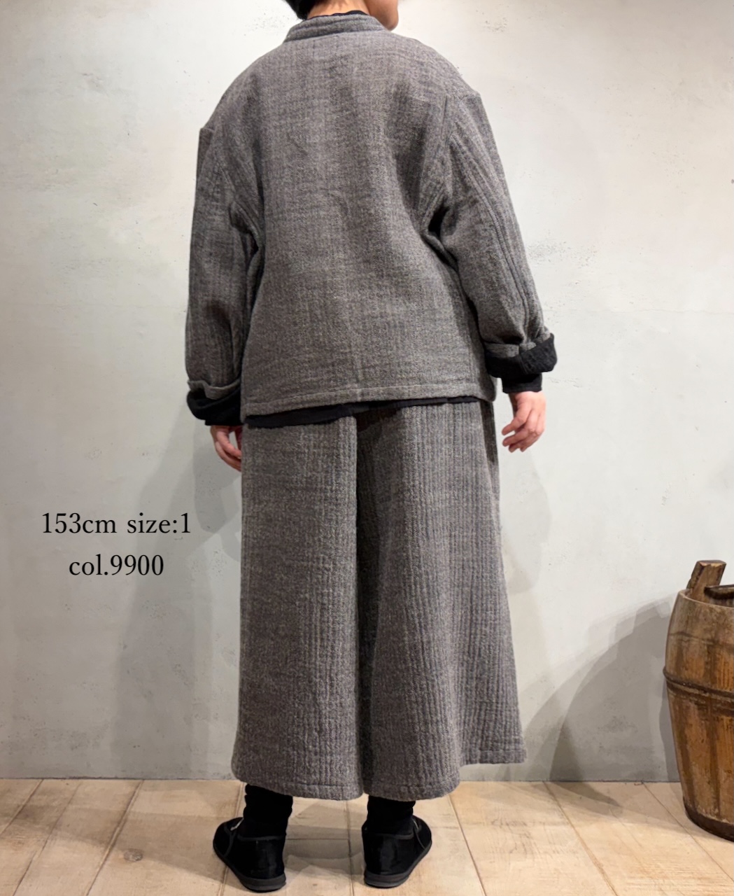 NMDS25612(キュロット) WOOL COTTON HERRINGBONE CULLOTES