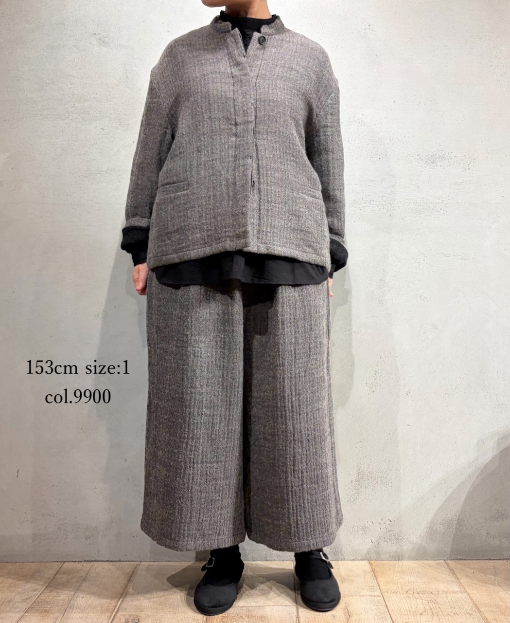 NMDS25612(キュロット) WOOL COTTON HERRINGBONE CULLOTES