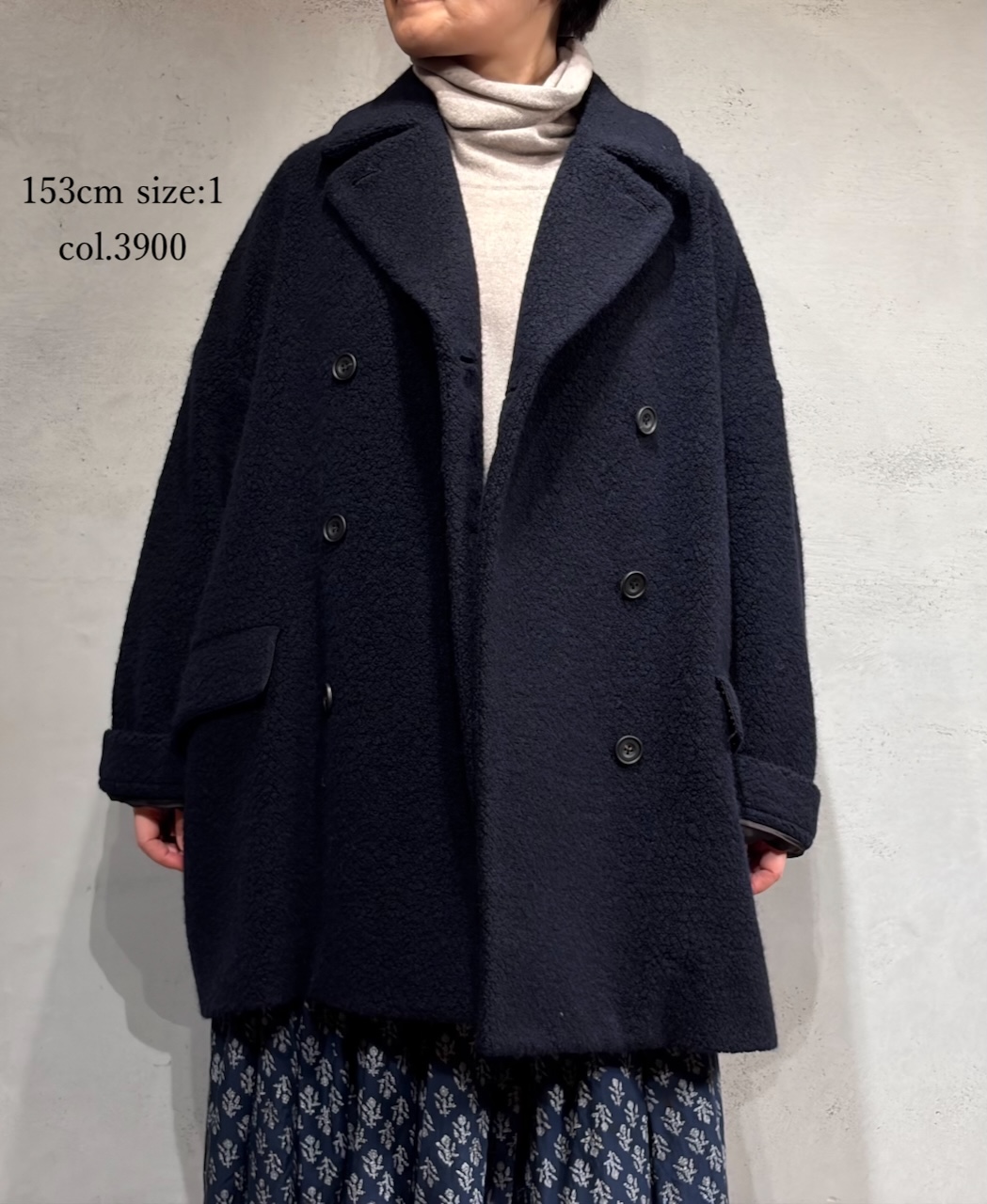 JNMDS2451(コート) RECYCLE BOA WOOL DOUBLE OVER COAT