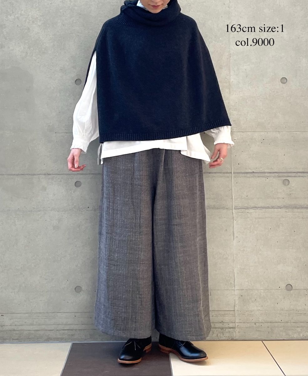 INMDS24702W(シャツ) TWILL COTTON KHADI PLAIN(WASH) FRILL COLLAR SHIRT WITH MINI PINTUCK