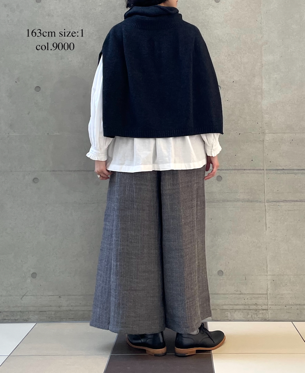 INMDS24702W(シャツ) TWILL COTTON KHADI PLAIN(WASH) FRILL COLLAR SHIRT WITH MINI PINTUCK