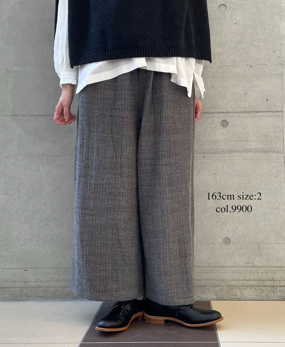 NMDS25612(キュロット) WOOL COTTON HERRINGBONE CULLOTES