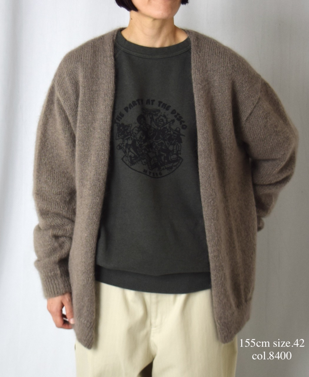 CHT2552(カーディガン) MOHAIR NO-BUTTON CARDIGAN