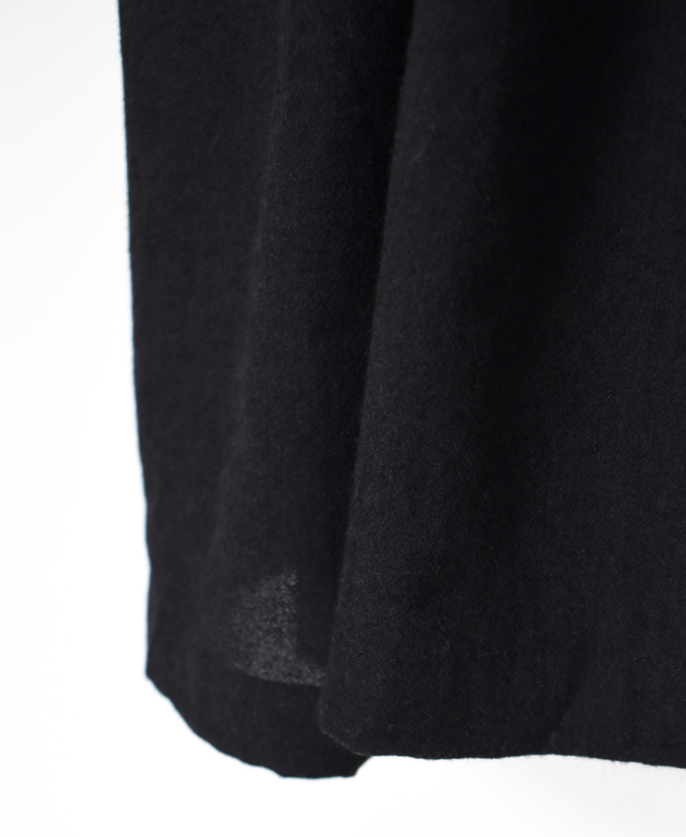 INMDS25754(ワンピース) WOOL/COTTON/SILK PLAIN FRILL COLLAR SHIRT DRESS WITH RAJASTHAN GATHER