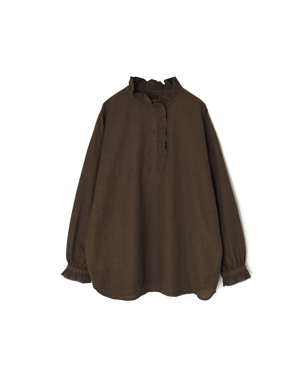 INMDS25752(シャツ) WOOL/COTTON/SILK PLAIN FRILL COLLAR PULLOVER SHIRT