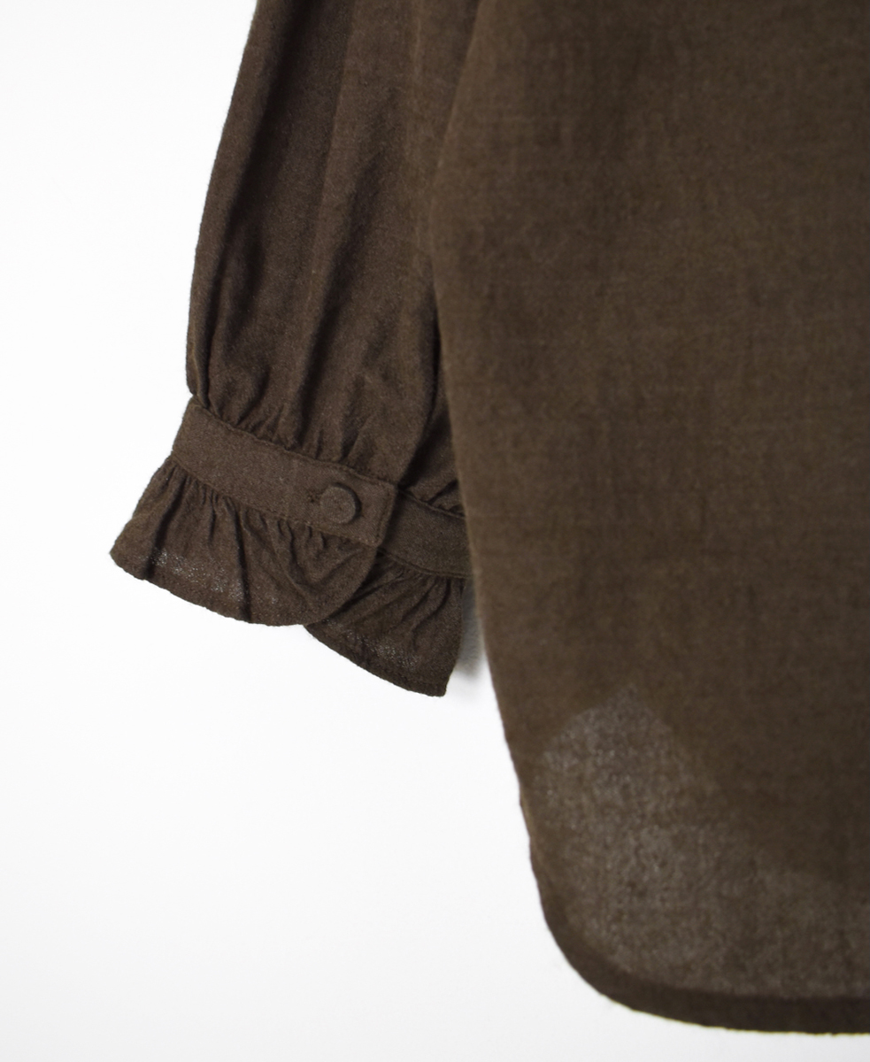 INMDS25752(シャツ) WOOL/COTTON/SILK PLAIN FRILL COLLAR PULLOVER SHIRT