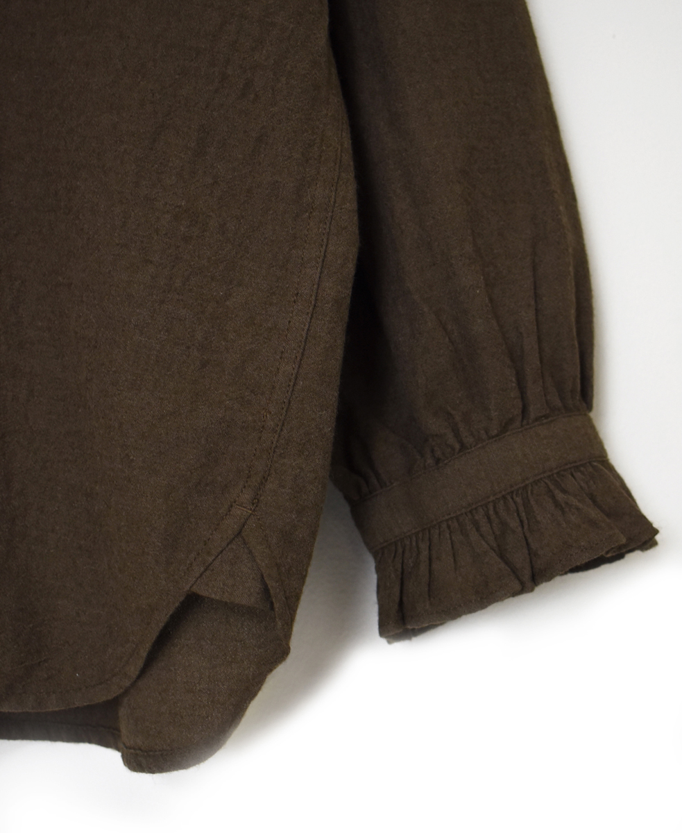 INMDS25752(シャツ) WOOL/COTTON/SILK PLAIN FRILL COLLAR PULLOVER SHIRT