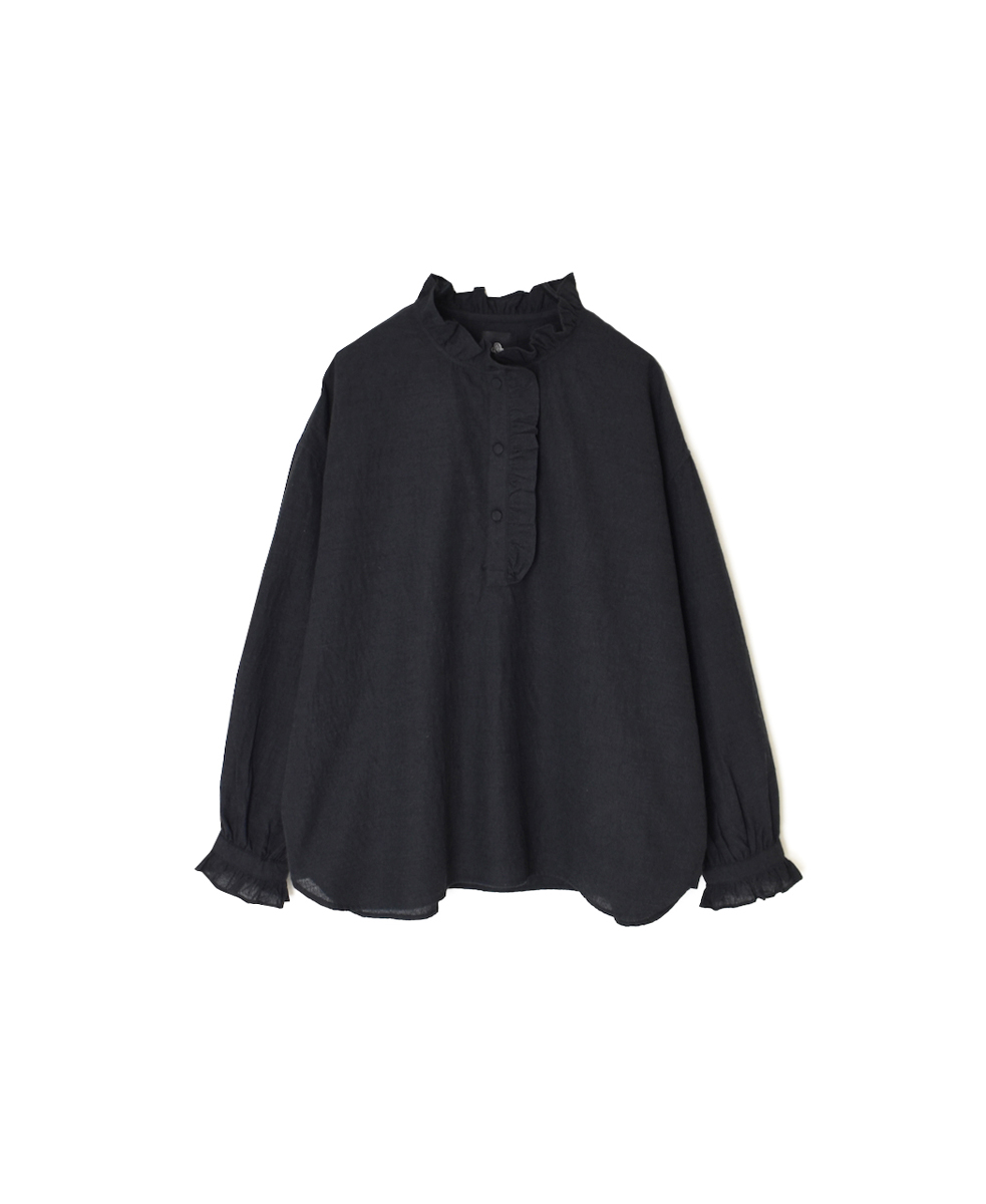 INMDS25752(シャツ) WOOL/COTTON/SILK PLAIN FRILL COLLAR PULLOVER SHIRT