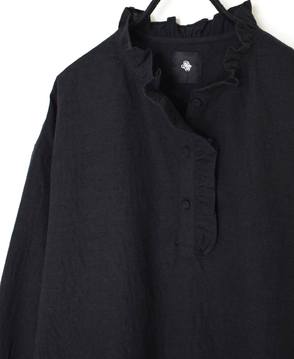 INMDS25752(シャツ) WOOL/COTTON/SILK PLAIN FRILL COLLAR PULLOVER SHIRT