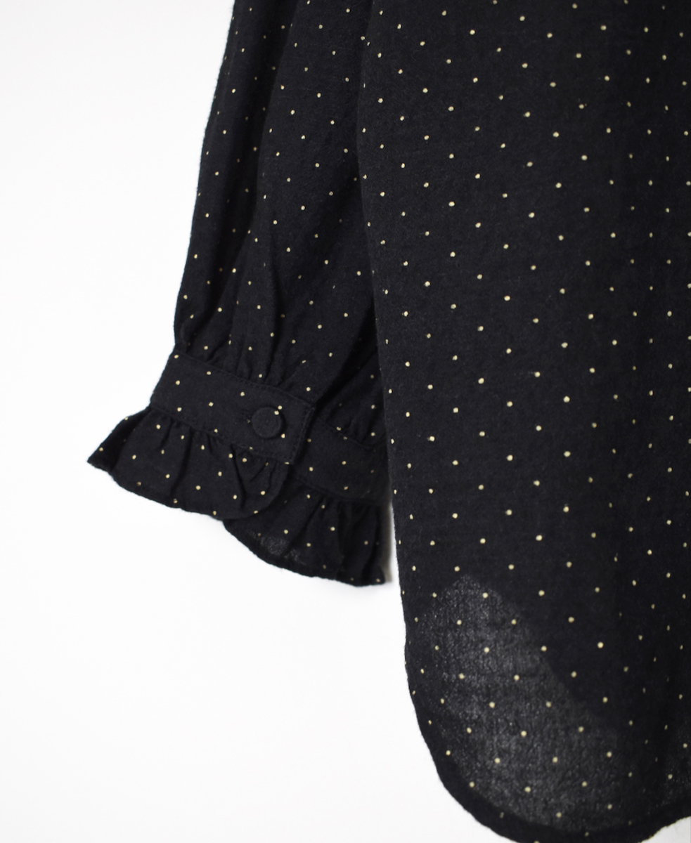 INMDS25761(シャツ) WOOL/COTTON/SILK PIN DOT PRINT FRILL COLLAR SHIRT