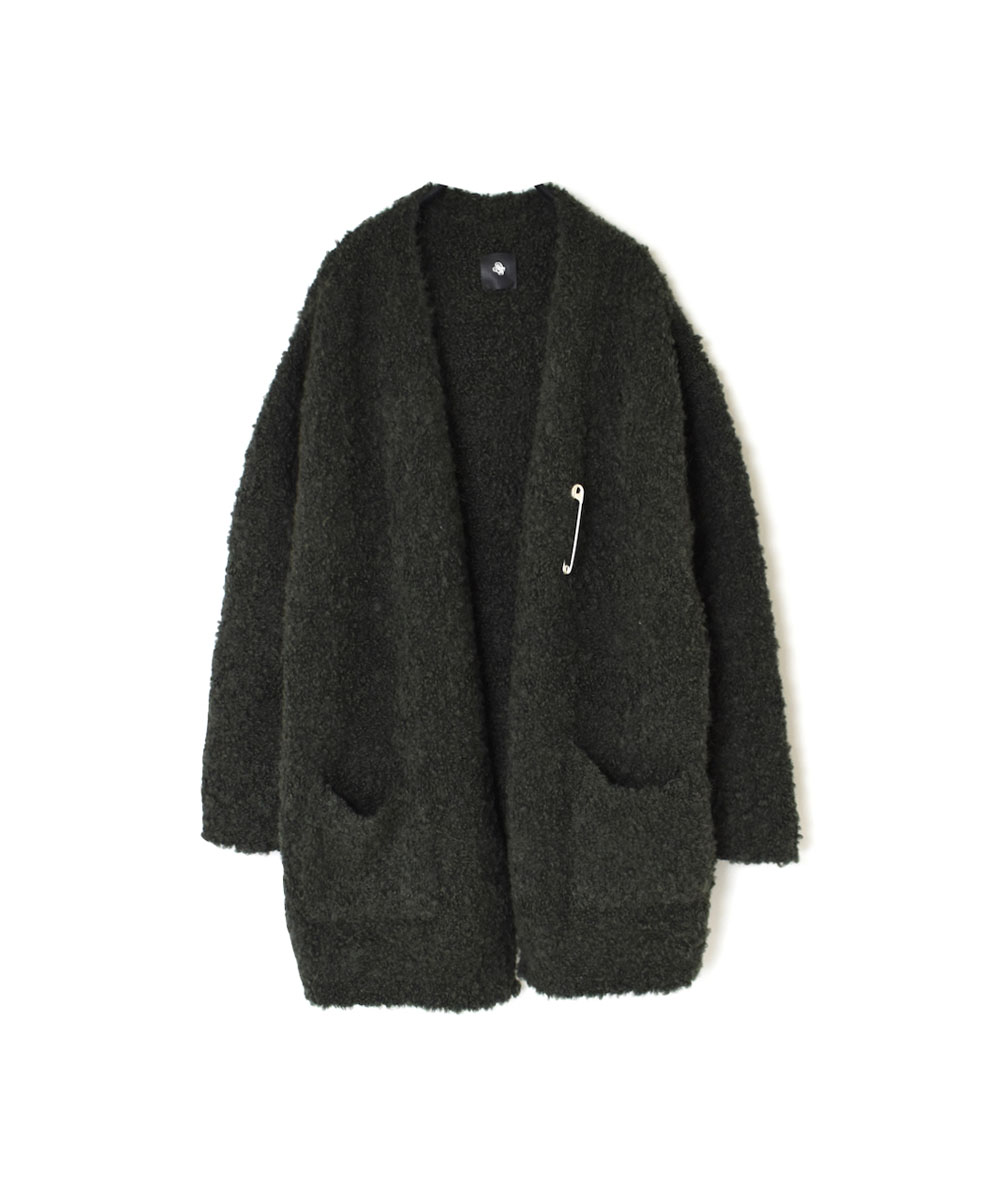 CNMDS2051A (カーディガン) BOUCLE V-NECK CARDIGAN WITH PIN