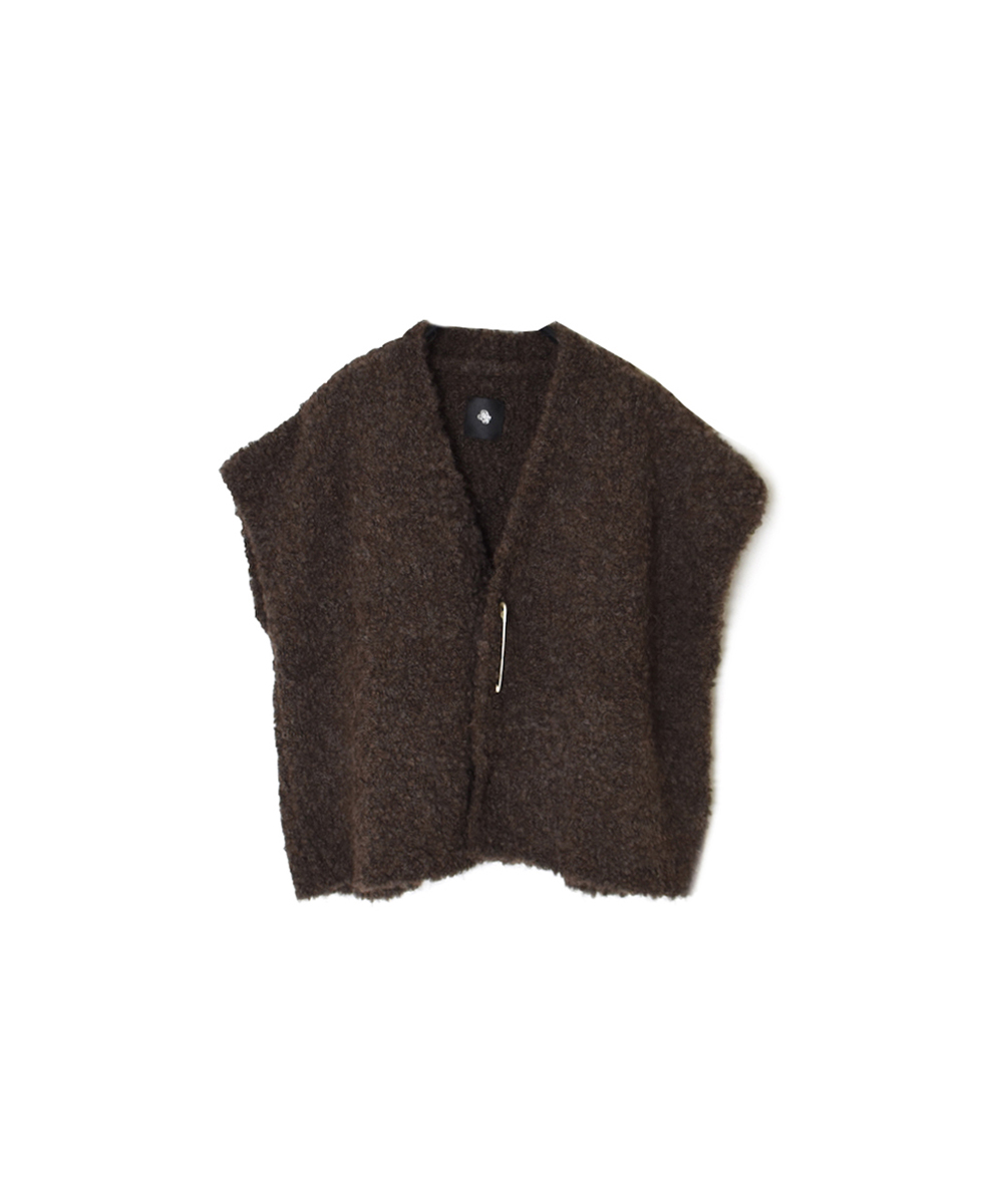 CNMDS2561A (ベスト) BOUCLE V-NECK  SHORT LENGTH VEST WITH PIN