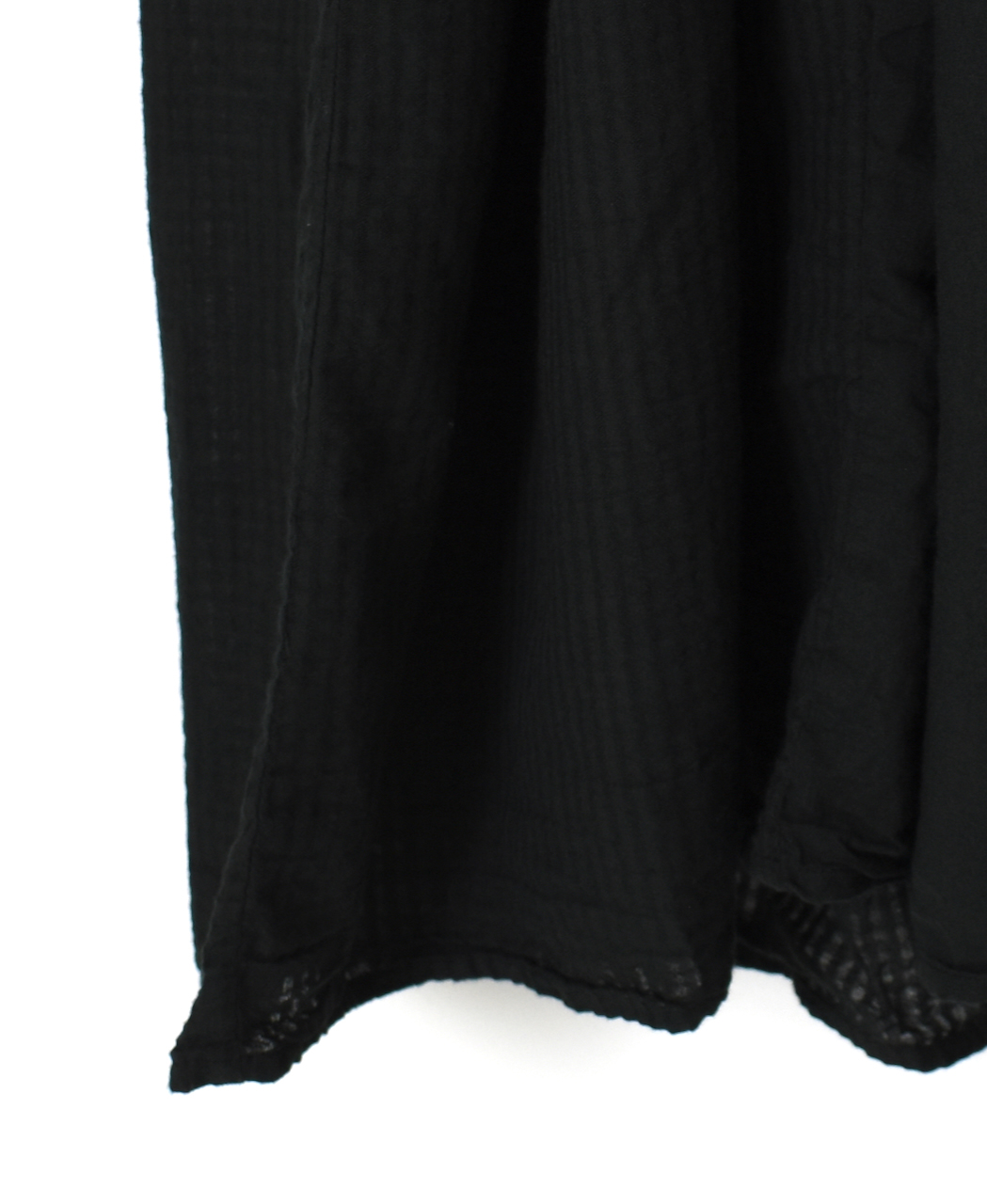 ●NMDS25514D(ワンピース) 80s ORGANIC COTTON SMALL CHECK&VOILE PLAIN(OVER DYE) CREW NECK BUTTON SHIRT MAXI DRESS WITH PINTUCK