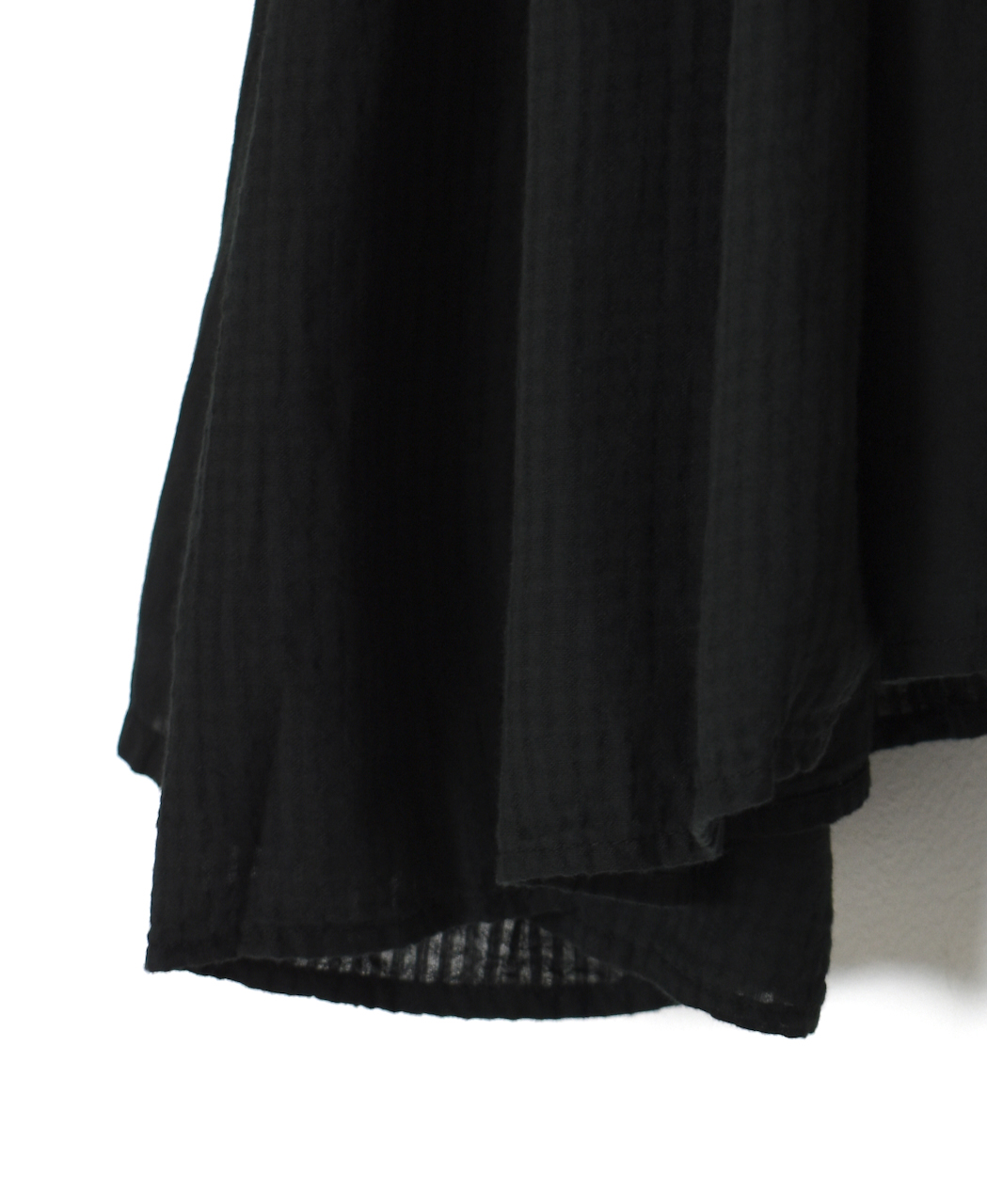 ●NMDS25513D(シャツ) 80s ORGANIC COTTON SMALL CHECK&VOILE PLAIN(OVER DYE) CREW NECK BUTTON SHIRT WITH PINTUCK