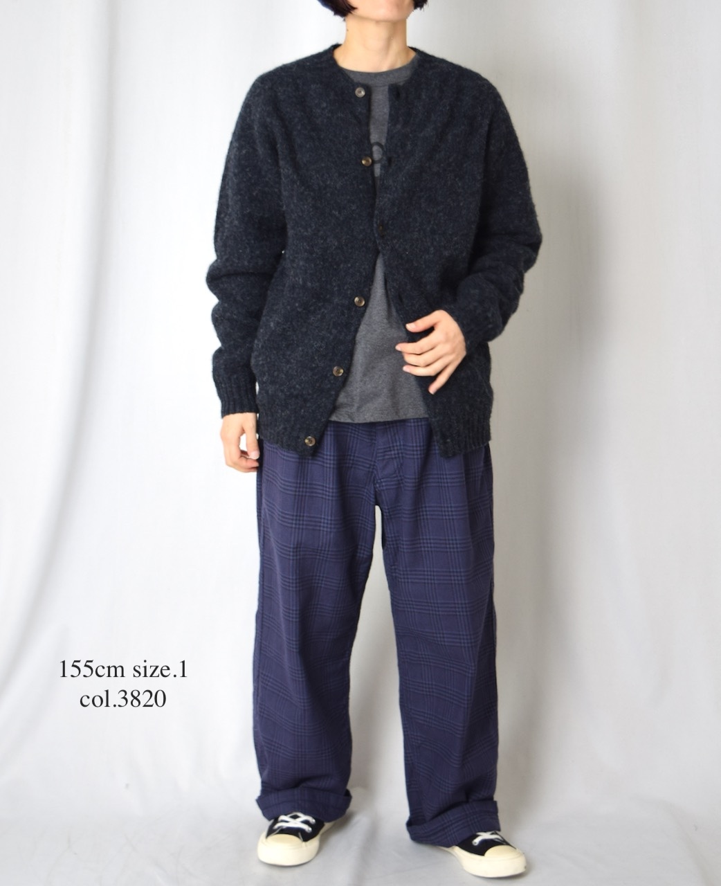 NAM2581C(パンツ) COTTON CHECK ONE-TUCK PANTS