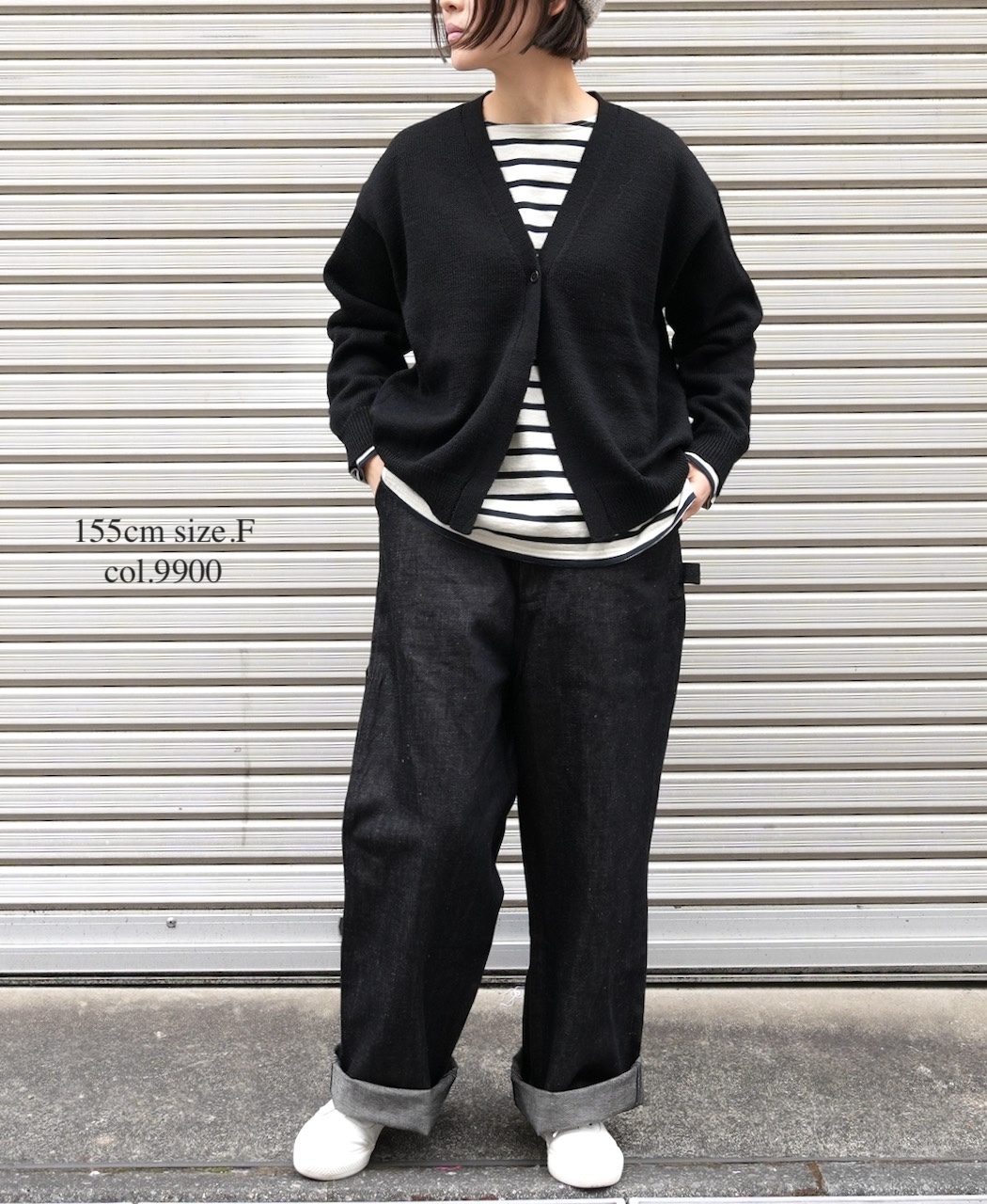 GNSL25501(カーディガン) 7GG 2PLY PLAIN STITCH COTSWOLDS V-NECK 1BUTTON CARDIGAN