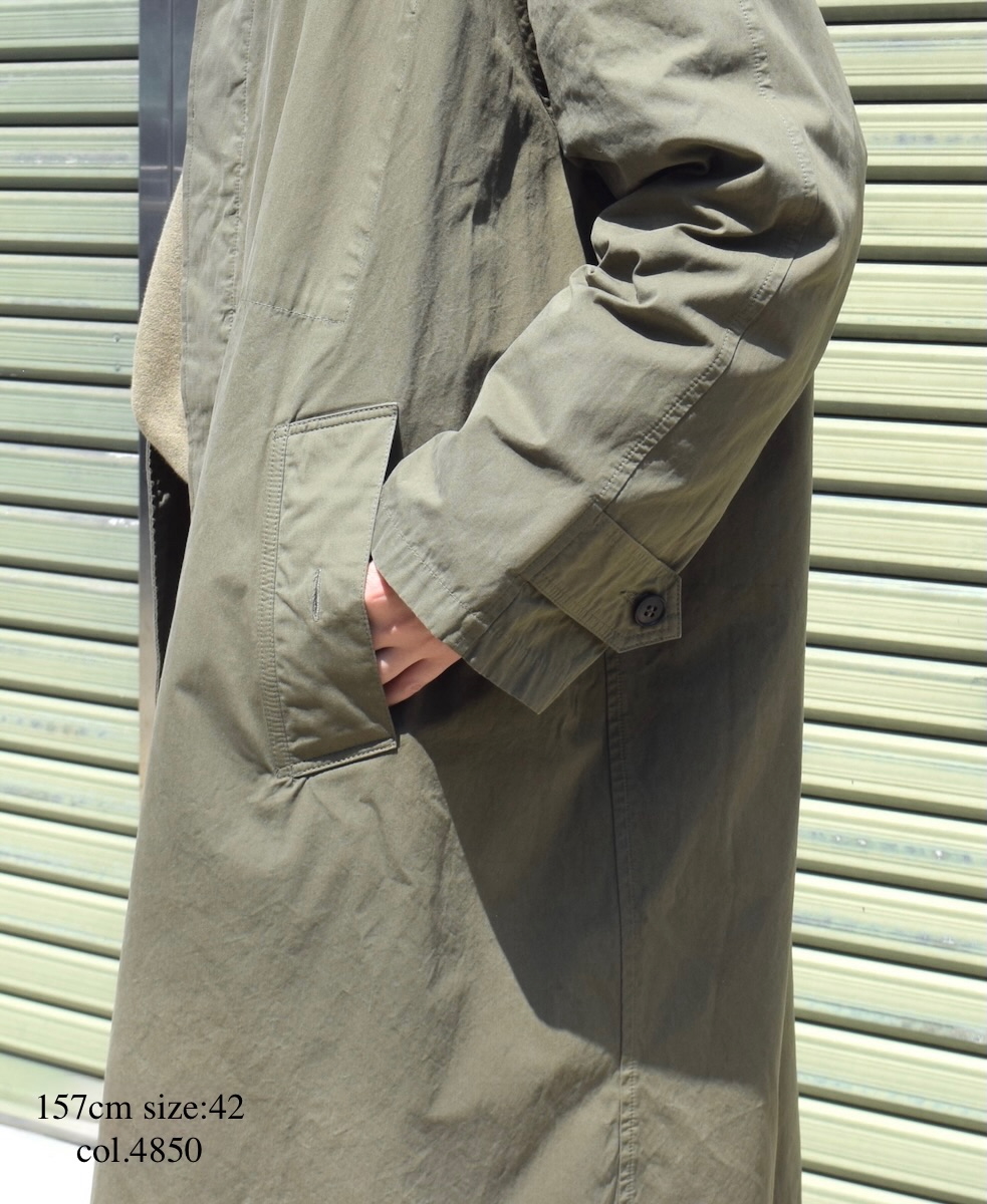 NHT2401HB(コート) MEDIUM WEIGHT PEACH SKIN COTTON BALMACAAN COAT