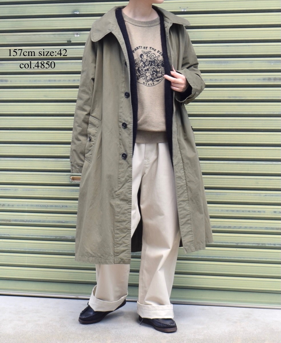 NHT2401HB(コート) MEDIUM WEIGHT PEACH SKIN COTTON BALMACAAN COAT