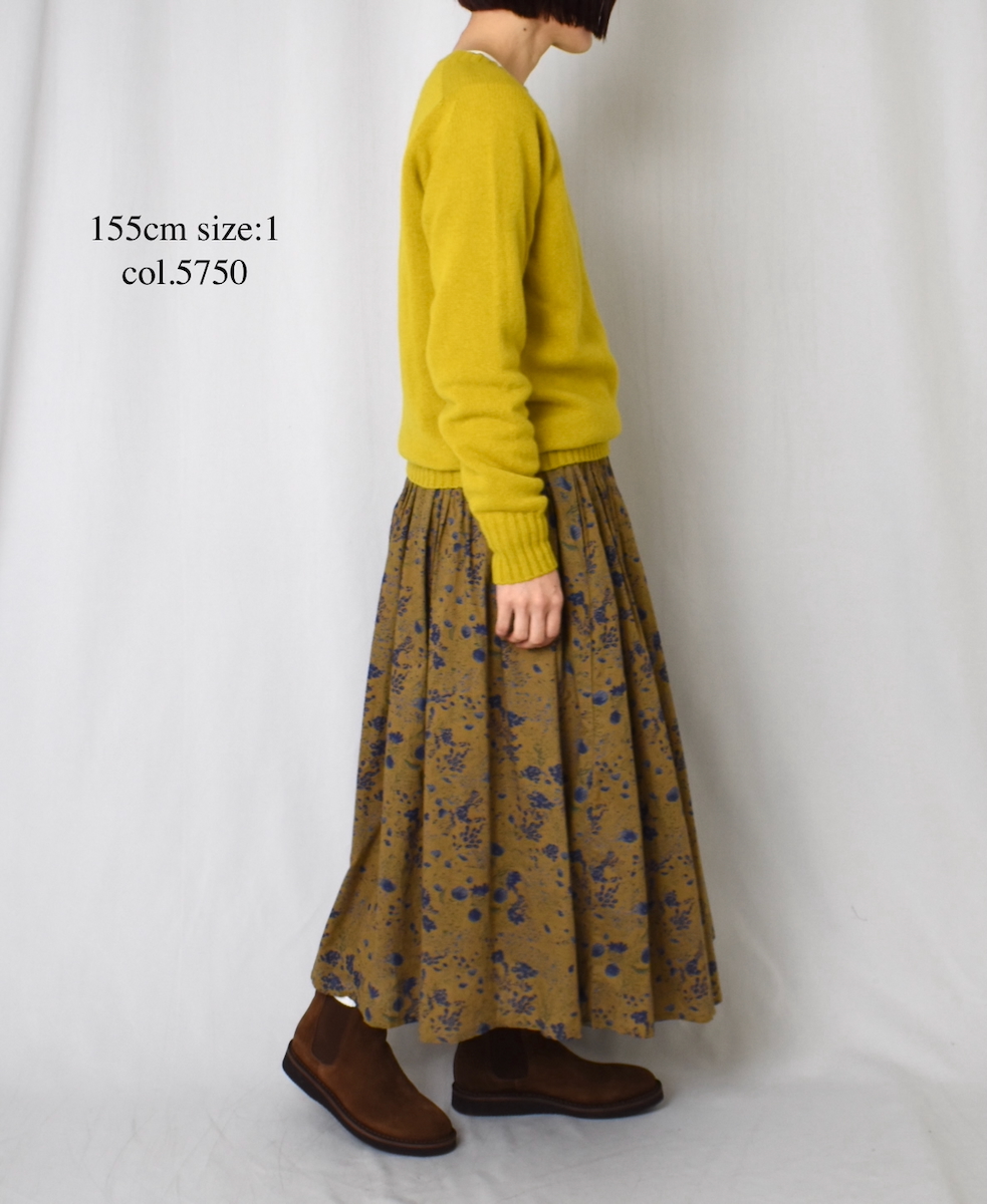 NSL25595(スカート) 60s CAMBRIC FLOWER PRINT GATHERED SKIRT