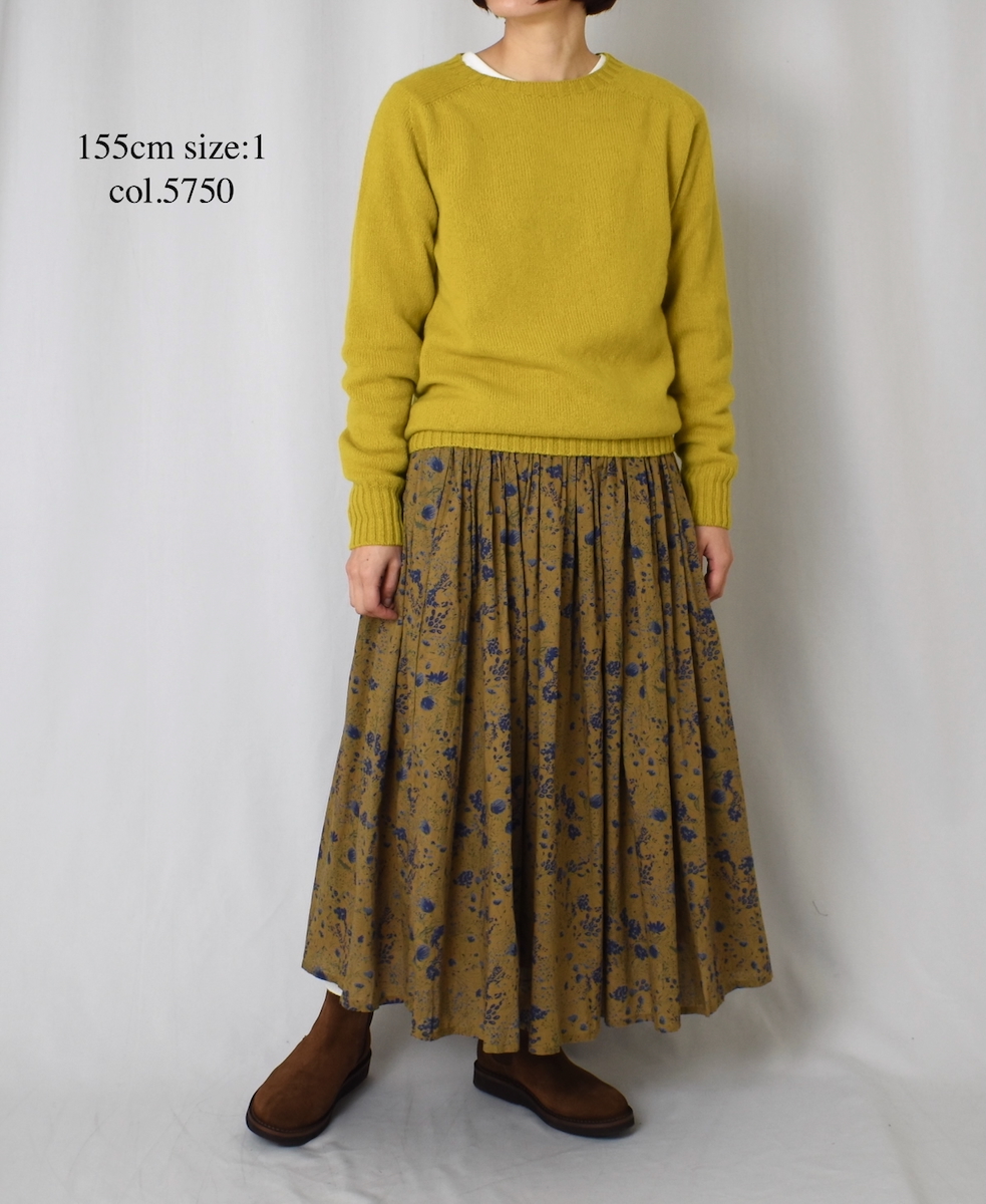 NSL25595(スカート) 60s CAMBRIC FLOWER PRINT GATHERED SKIRT