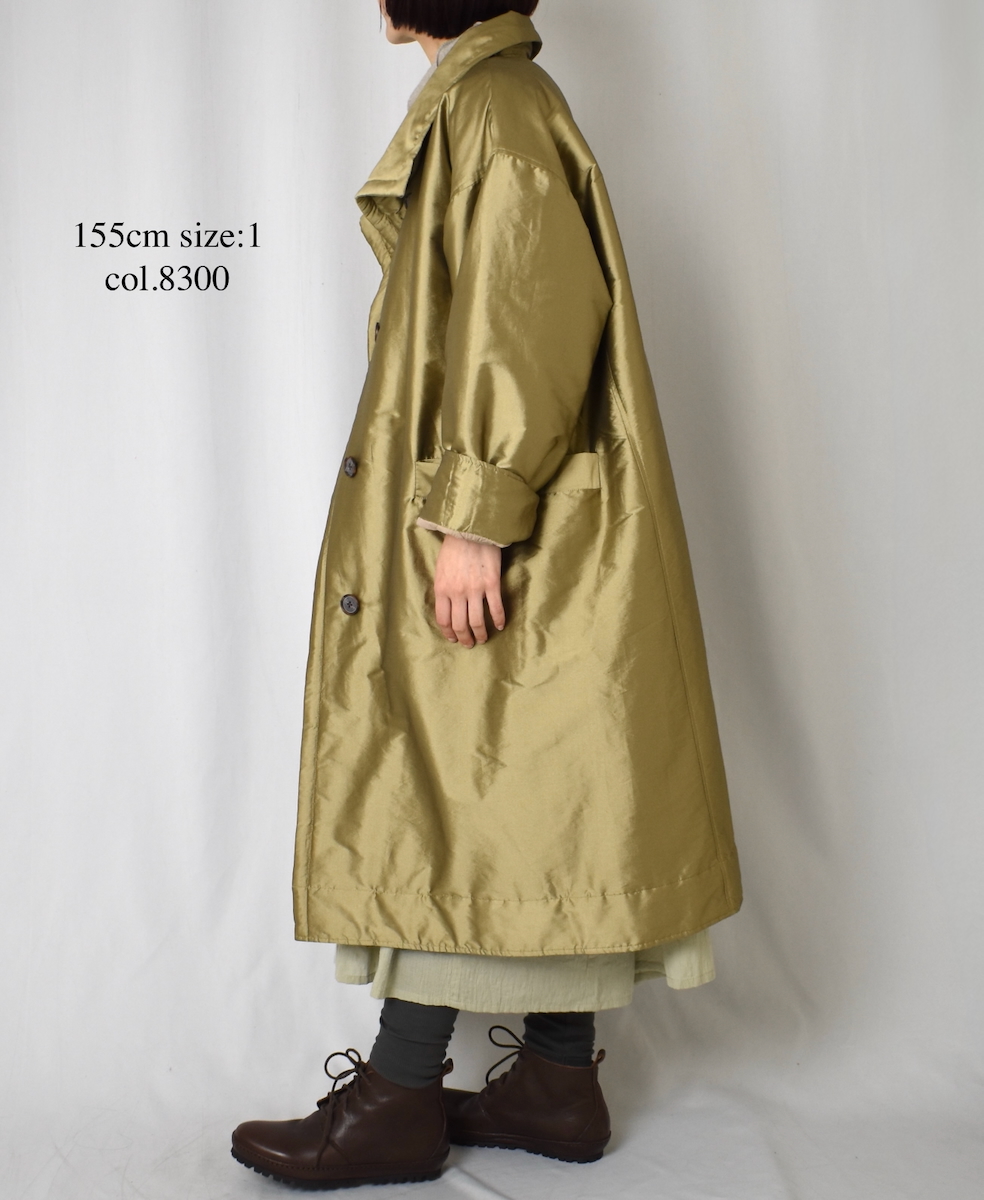 NSL25522(コート)PADDED POLYESTER PLAIN HIGH COLLAR COAT