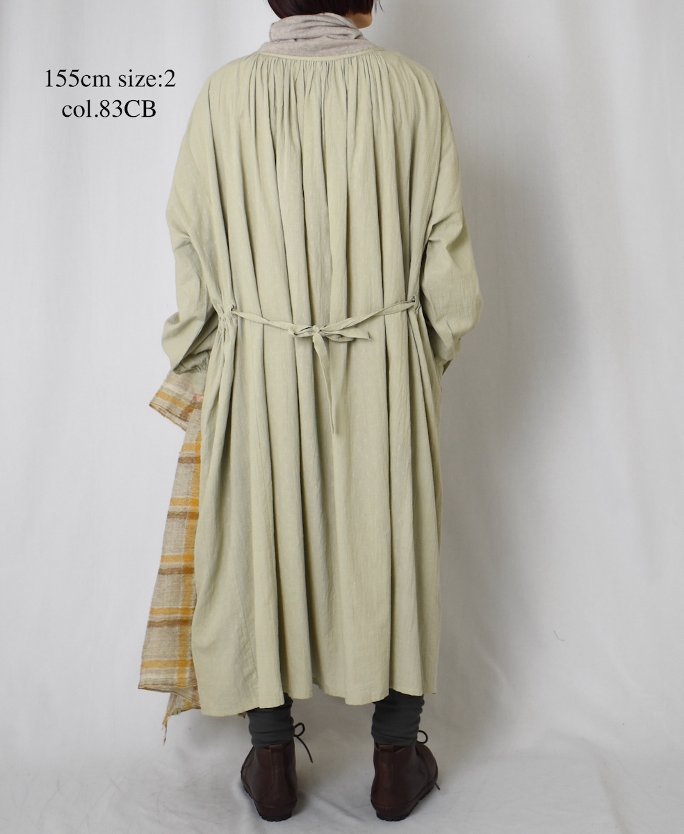 NSL25613(ワンピース) COTTON DOBIE DOT PATCHWORK 2WAY GATHERED SMOCK DRESS