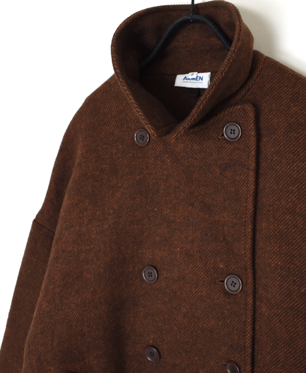 PNAM2352P (コート) WOOL PLAIN OVERSIZED PEA COAT WITH LINING