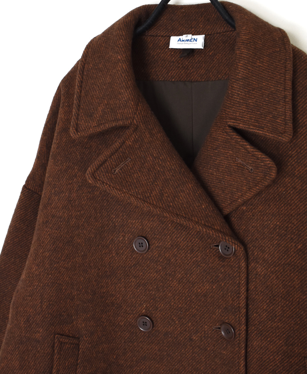 PNAM2352P (コート) WOOL PLAIN OVERSIZED PEA COAT WITH LINING