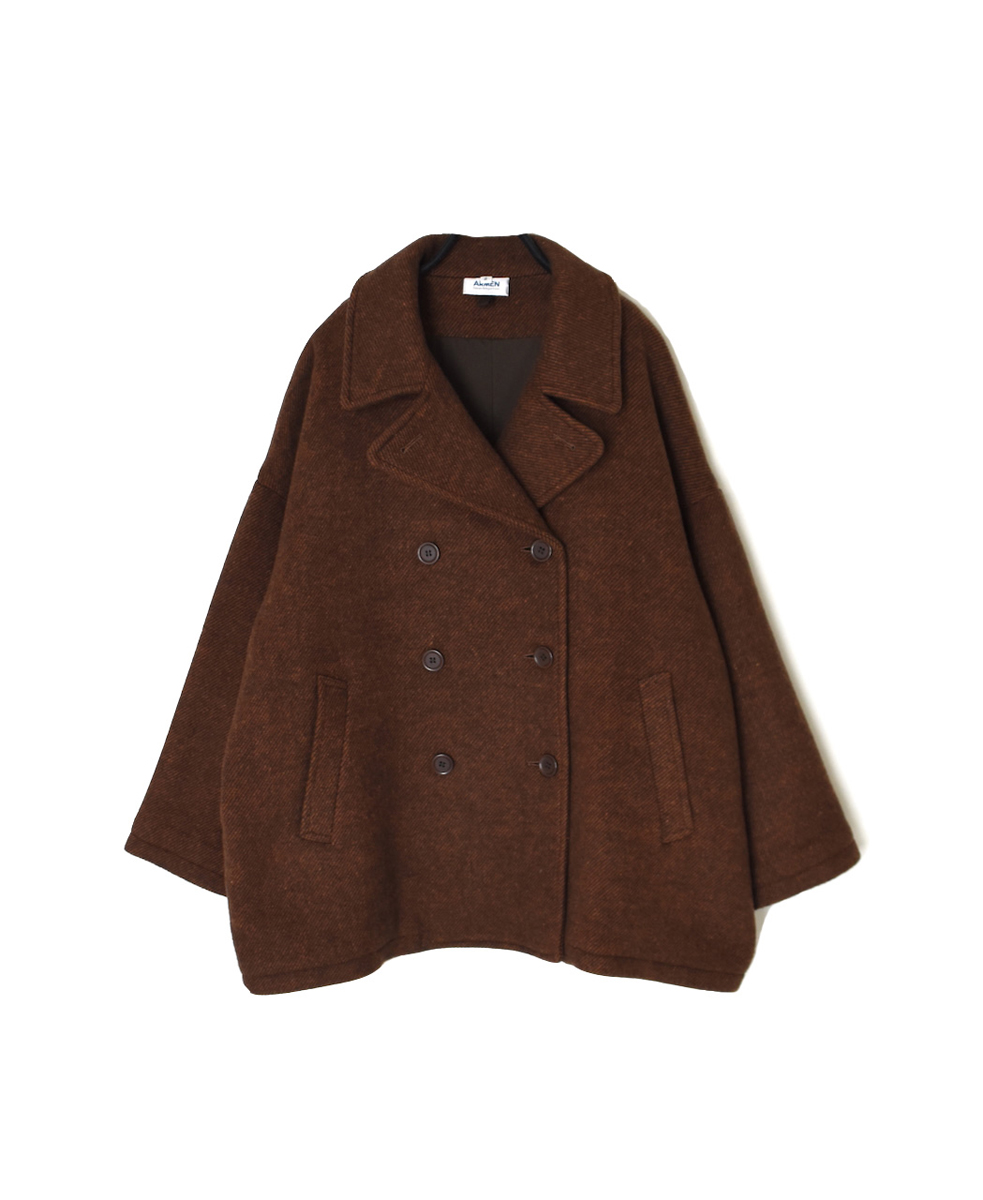 PNAM2352P (コート) WOOL PLAIN OVERSIZED PEA COAT WITH LINING