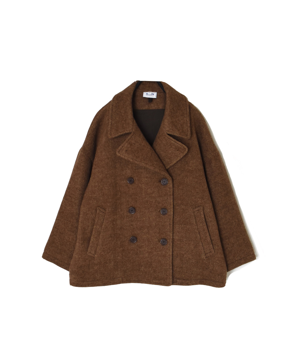 PNAM2352P (コート) WOOL PLAIN OVERSIZED PEA COAT WITH LINING