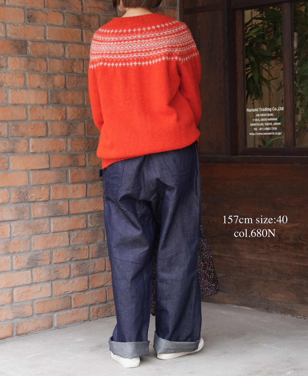 NJT1761 (ニット)  SHETLAND WOOL NORDIC HEAVY BRUSH CREW NECK CARDIGAN
