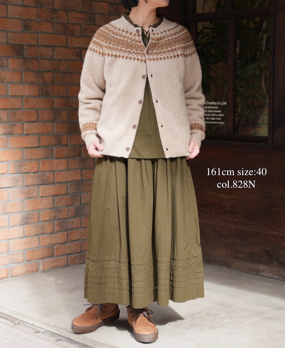NJT1761 (ニット)  SHETLAND WOOL NORDIC HEAVY BRUSH CREW NECK CARDIGAN