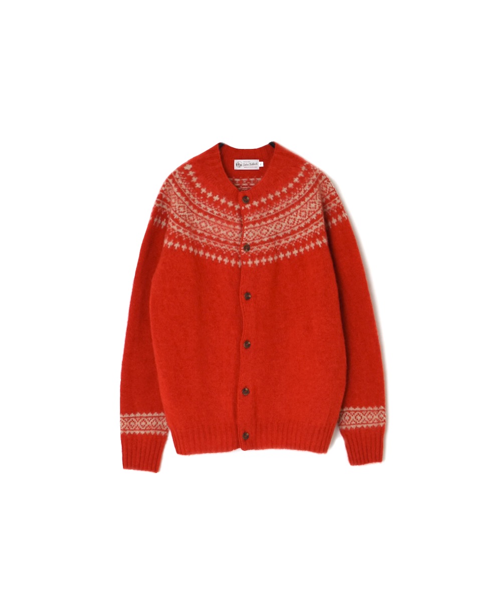 NJT1761 (ニット) SHETLAND WOOL NORDIC HEAVY BRUSH CREW NECK CARDIGAN