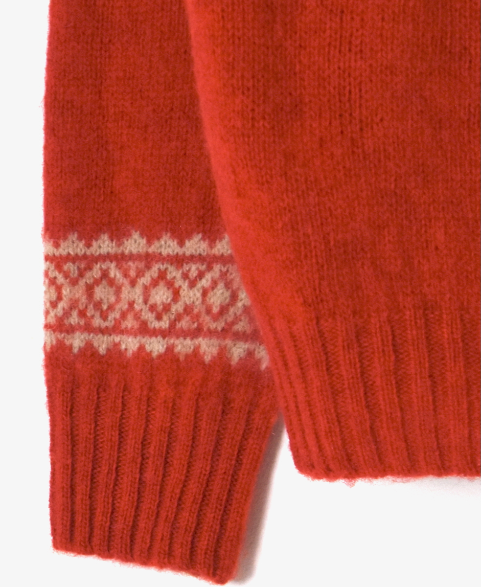 NJT1761 (ニット)  SHETLAND WOOL NORDIC HEAVY BRUSH CREW NECK CARDIGAN